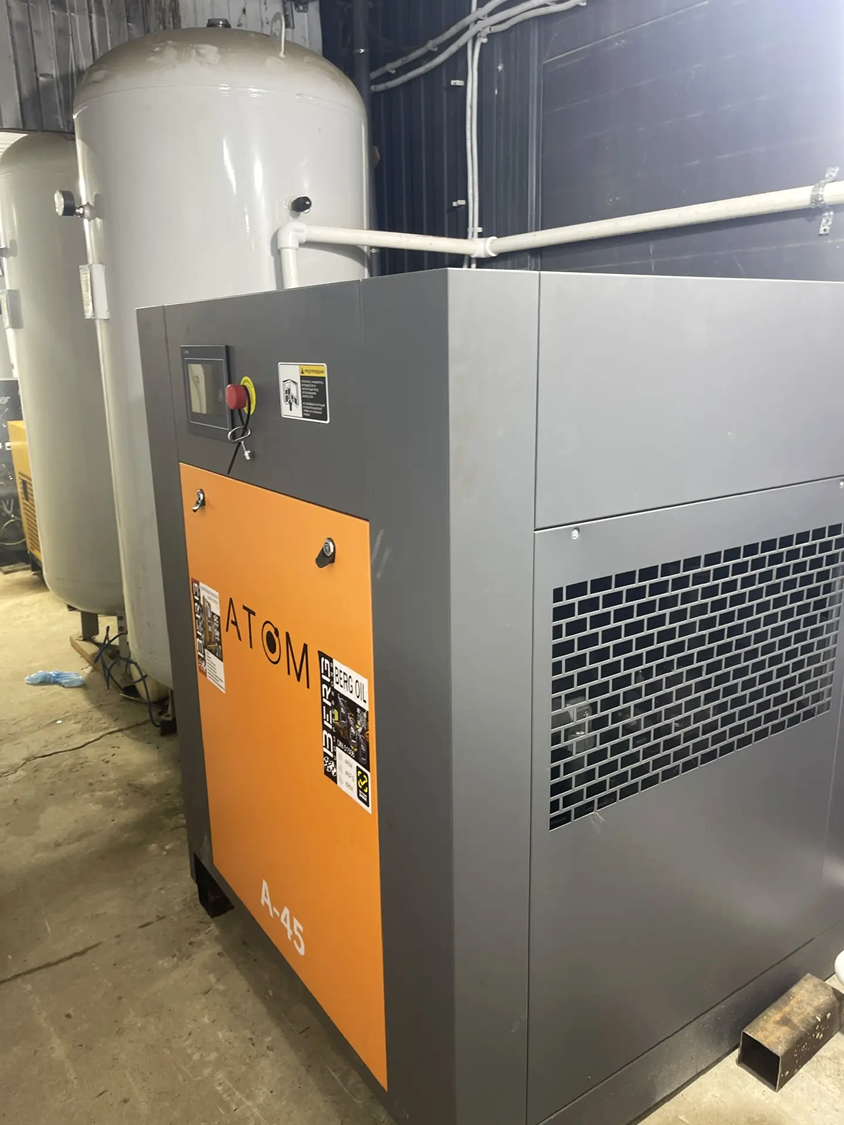 Винтовой компрессор ATOM А-45Е 10 бар для ООО Жива Продукт ПРО